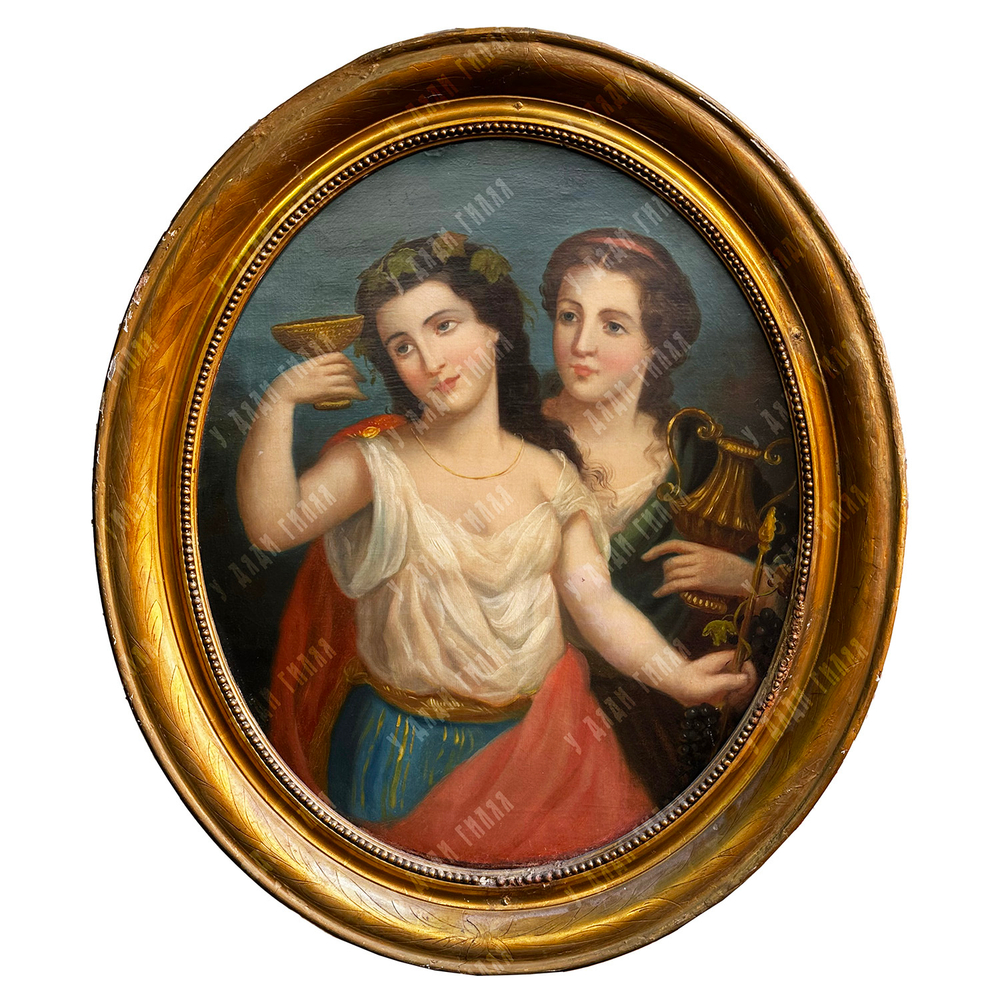 Н/х. Пара прекрасных вакханок. Холст, масло. 1866.