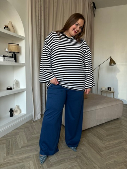 Брюки трубы синий