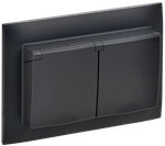 SKANDY Розетка 2-местная и крышкой 16А в сборе IP44 SK-R12Bl черный IEK