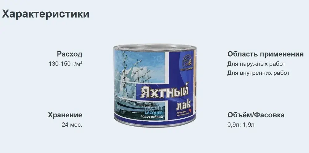 Радуга лак яхтный гл. 0,9 кг