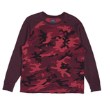 Вафельный бордовый лонгслив Polo Ralph Lauren с камо паттерном, XL
