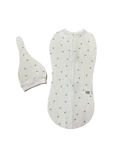 Пеленка-кокон на молнии из интерлока (100% хлопок) размер 1 с шапочкой на рост 56-62 см