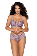 Бюстгальтер на косточках с чашками plus size на поролоне (Размер: 105E) (Цвет: сиреневый)