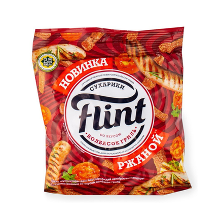 Сухарики Flint со вкусом колбасок гриль 100 гр