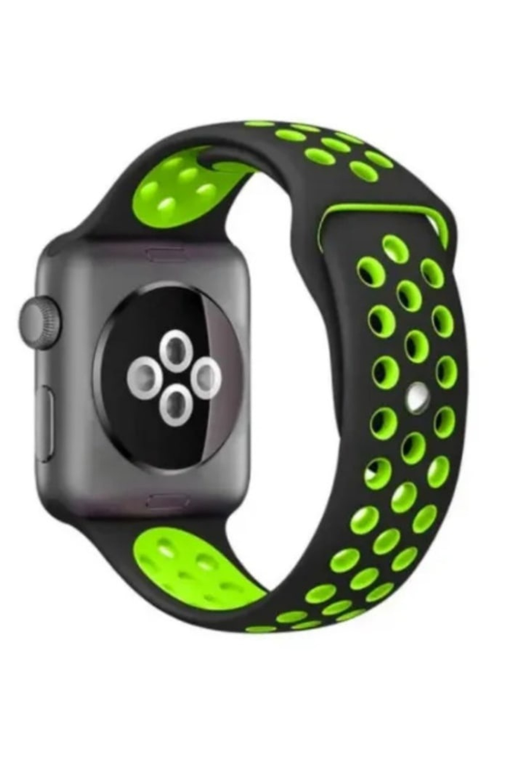 Браслет-ремешок для Apple Watch SPORT (38-40mm) черный+зеленый