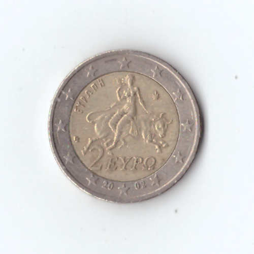 2 евро 2002 Европа бык Греция VF