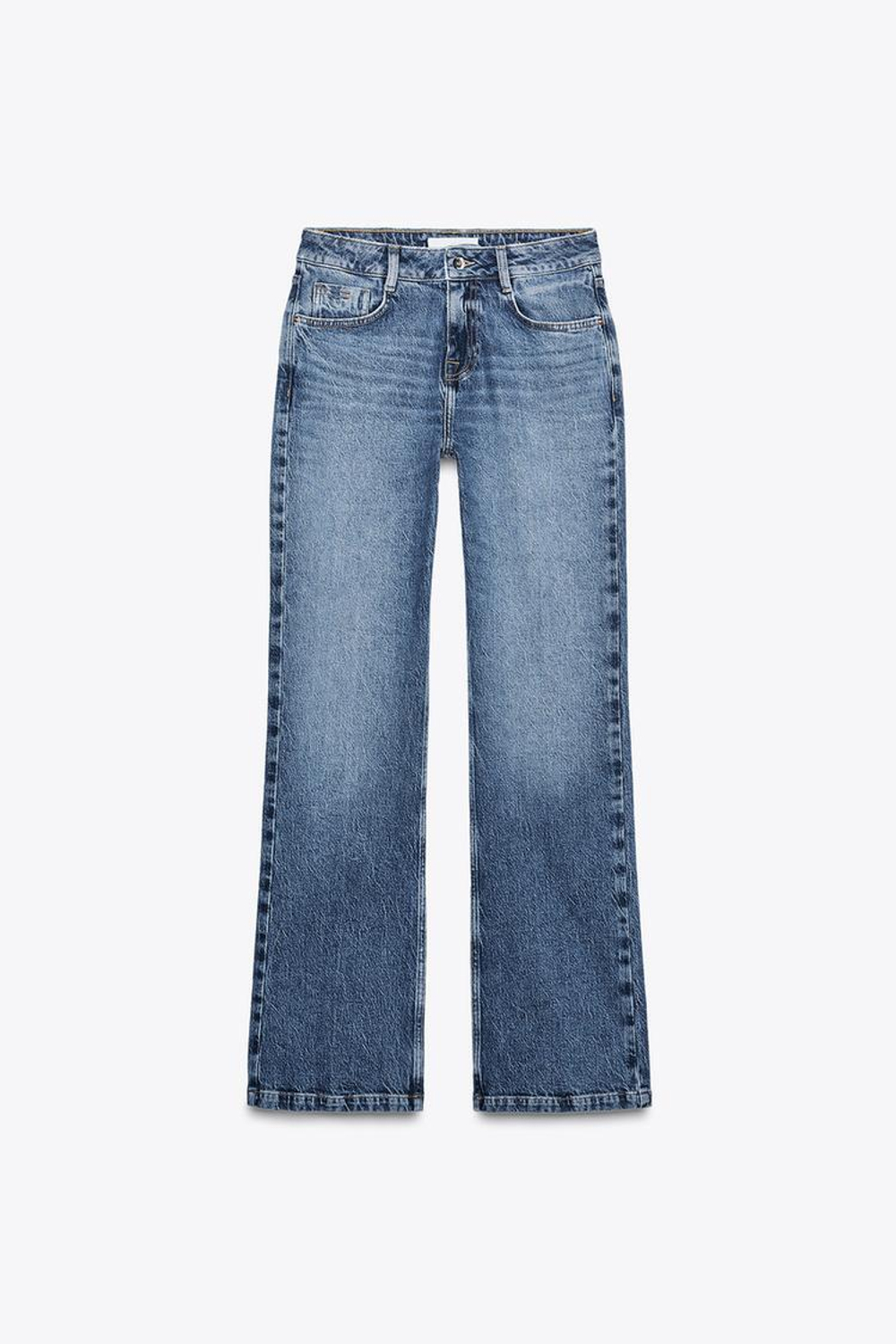 ZARA ДЖИНСЫ Z1975 BOOTCUT С ВЫСОКОЙ ПОСАДКОЙ, ВЫЦВЕТШИЙ СИНИЙ