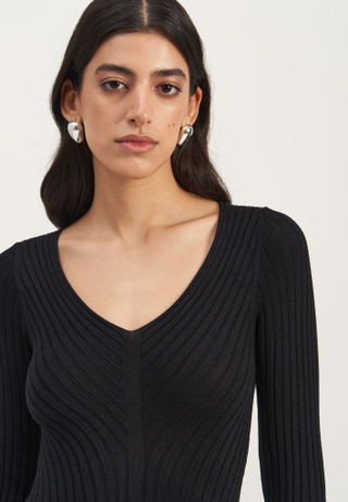 Платье NORA с длинным рукавом, чёрный