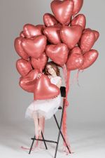 Шар (19''/48 см) Сердце, Медный, Бохо, 1 шт.