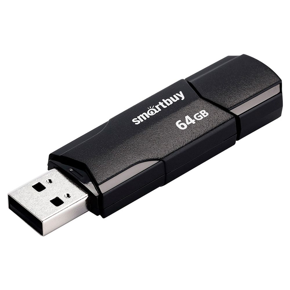 Память 64GB, Smart Buy, Clue, Flash USB 2.0, чёрный, пластик. корпус