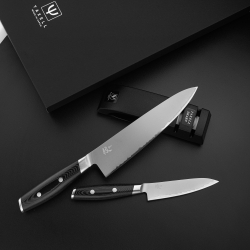 Набор ножей 2шт и точилка Yaxell Mon 3 слоя