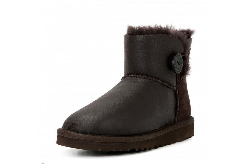 UGG Mini Bailey Button Metallic Chocolate