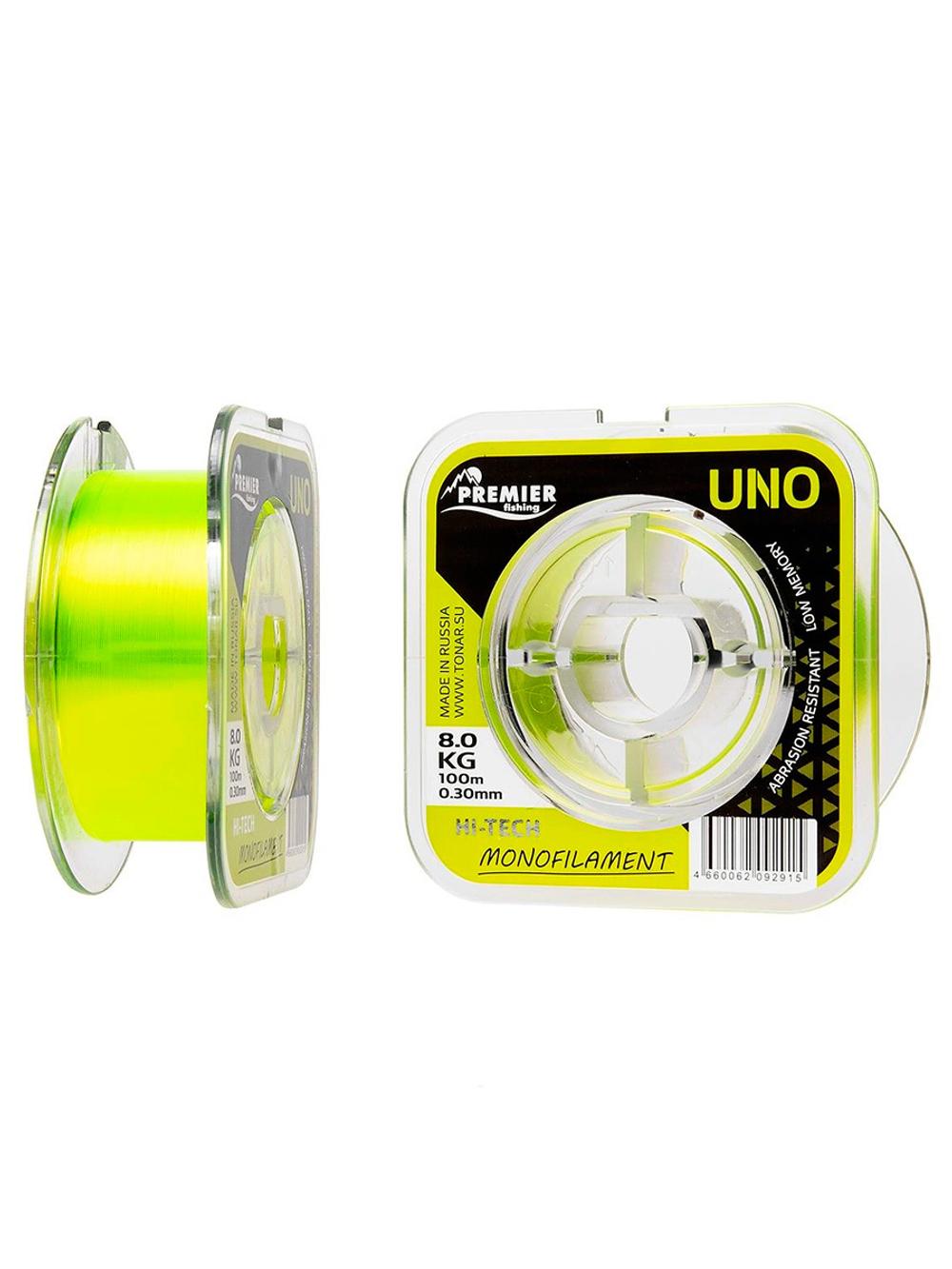 Леска для рыбалки Premier Fishing UNO F.Yellow Nylon 0,18mm/100m (PR-U-Y-018-100)