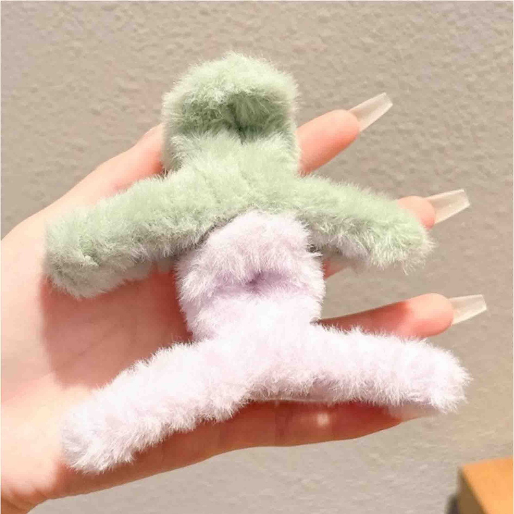 Заколка-краб плюшевая