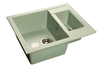 GRANFEST Мойка мрамор QUADRO GF-Q--610K 1.5-чаши. 610*500мм  салатовый арт.GF-