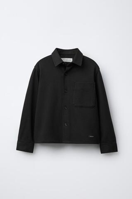ZARA РУБАШКА С КАРМАНОМ, ЧЕРНЫЙ