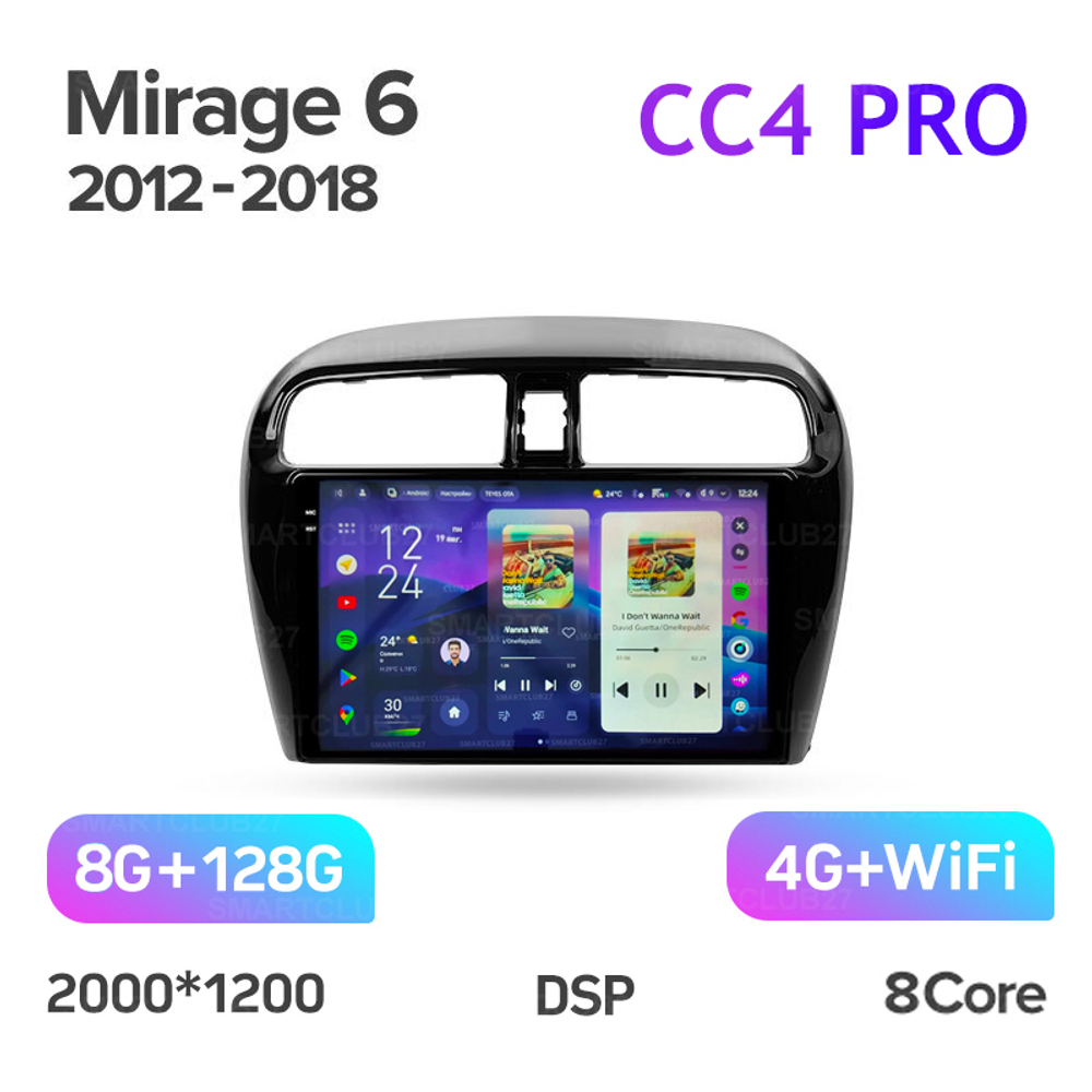Teyes CC4 Pro 9" для Mitsubishi Mirage 6 2012-2018