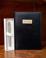 Подарочный набор с позолотой: Ежедневник недатированный и Ручка-роллер Parker IM  Metal GT (черный)