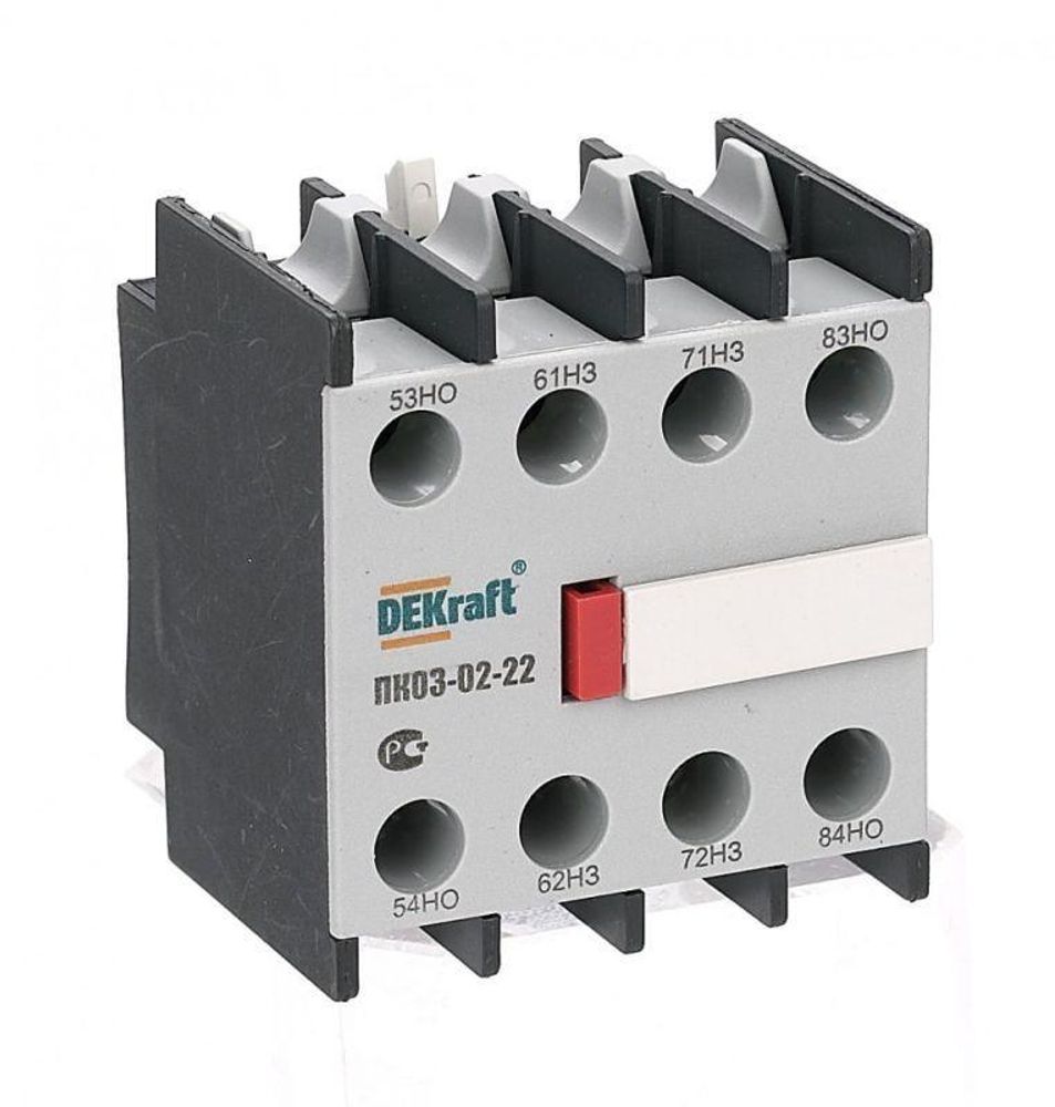 Приставка контактная ПК-03 лицев. доп. контакты 2НО+2НЗ DEKraft 24105DEK Приставка контактная ПК-03 лицев. доп. контакты 2НО+2НЗ DEKraft 24105DEK