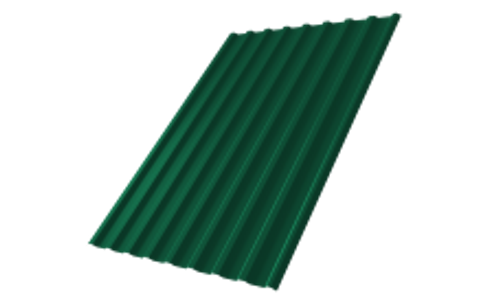 Профнастил ПК-20 глянец 0,5 - зелёный 6005