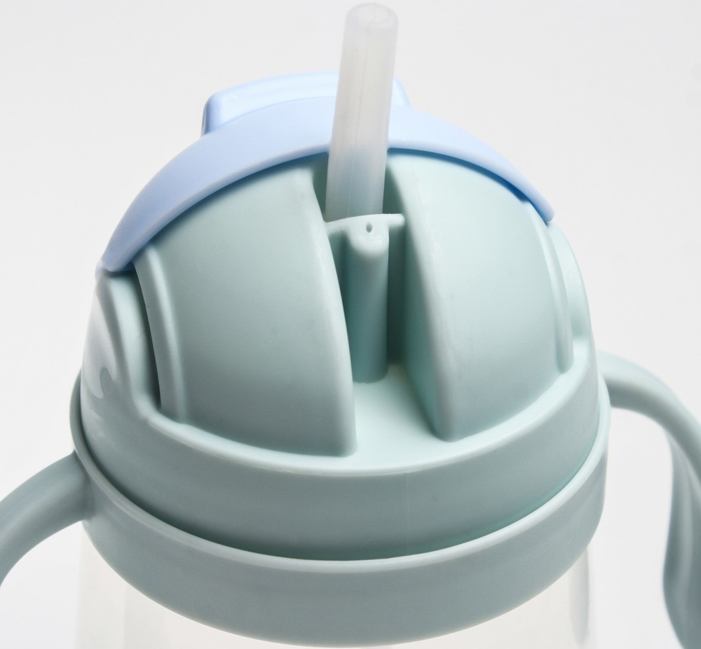 4724444 Поильник с силиконовой трубочкой и ручками, 400 мл., цвет МИКС