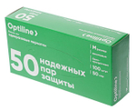 Перчатки виниловые Optiline, размер М, прозрачные, 100 штук