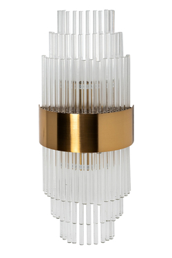 Бра настенное для спальни 50x10x20см Garda Decor прозрачное стекло/металл золотого цвета