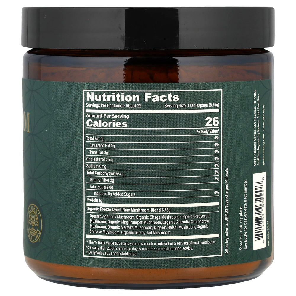 Global Healing, Смесь органических грибов, 150 г (5,3 унции)