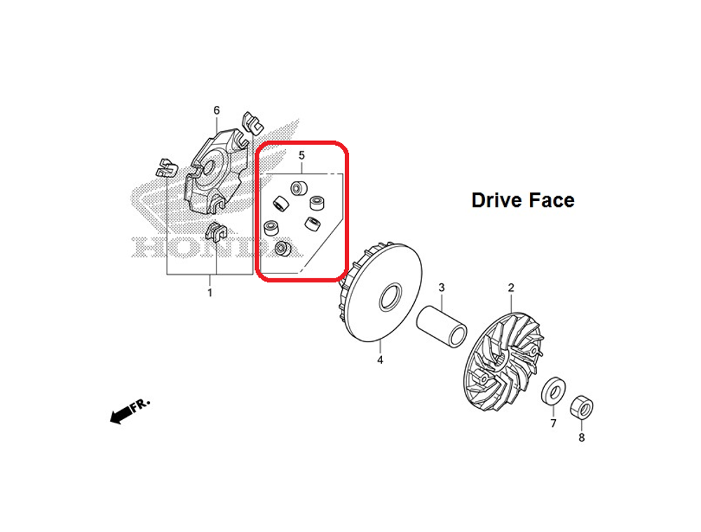 22123-KWN-780. ROLLER SET, WEIGHT.