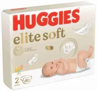 Подгузники для новорожденных Huggies Elite Soft 2 S размер, 4-6 кг, 82 шт
