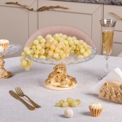 Фруктовница Ирис Визир Айвори со стеклянной чашей