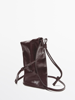 Massimo Dutti Сумка через плечо из кожи наппа, коричневый