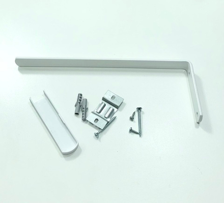 Кронштейн стеновой с пластиной и заглушкой для потолочного карниза ПВХ, длина 25 см