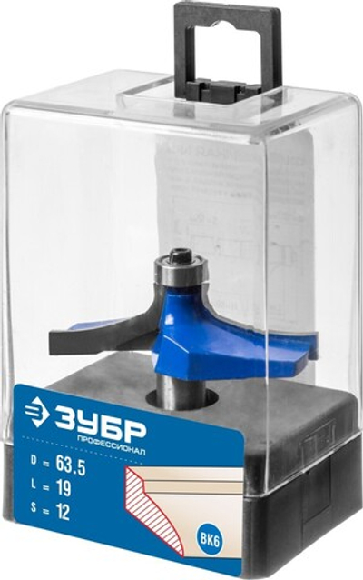 ЗУБР 63.5 x 19 мм, радиус 0 мм, фреза фигирейная №3, Профессионал (28762-63.5)