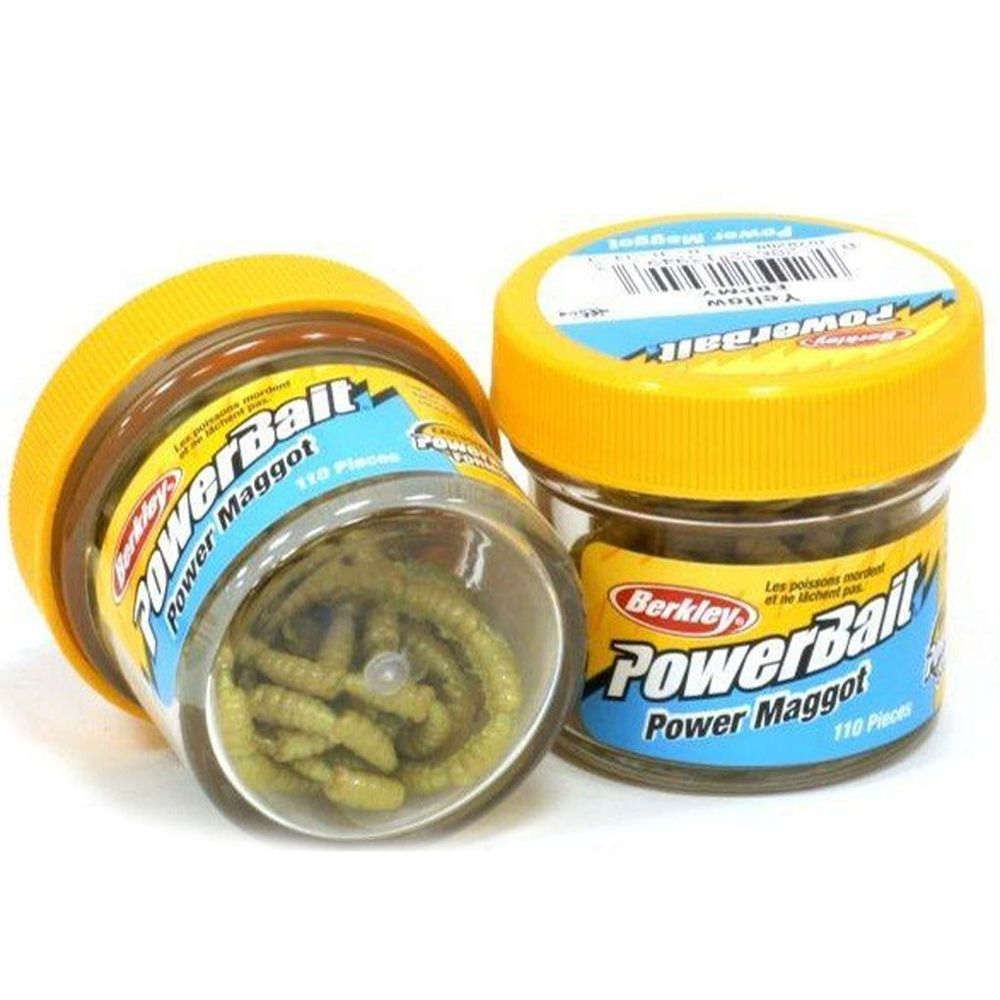 Силикон Berkley Gulp! Power Maggot Yellow (110 шт) (Опарыш желтый)
