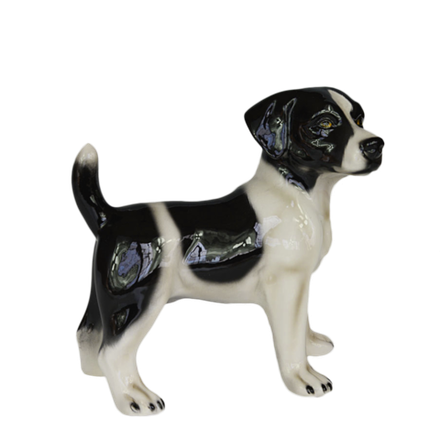 Boxer Статуэтка собаки породы Джек Рассел бело-черный