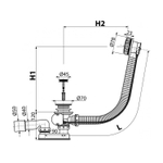 Обвязка для ванны 80 см полуавтомат пласт.хром пробка 45мм мет. пов. хром A55K-80-VE-01 Alcadrain