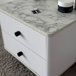 Тумба прикроватная подвесная ROYAL 5302 эко (Мрамор Каррара-р.черная)