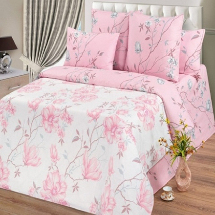 Комплект постельного белья "ВЛ. МАГНОЛИЯ", поплин Премиум, 100% хлопок.
