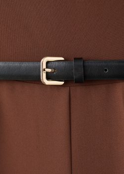 Комбинезон с драпированным воротником и ремнем