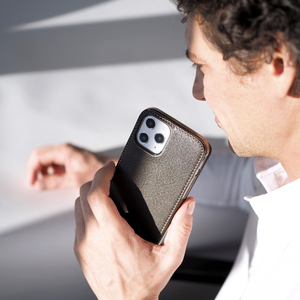 Чехол для iPhone 12 Pro Max из натуральной кожи теленка, темно-коричневого цвета