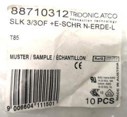 1шт Колодка клеммная  трёхполюсная TRIDONIC.ATCO SLK 3/3OF +E-SCHR N-ERDE-L 88710312