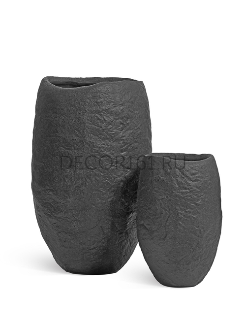 Кашпо TREEZ Effectory Organic Высокая чаша Тёмно-серый камень д-59 см, в-90 см 41.33-15-23-100-BLCK-90
