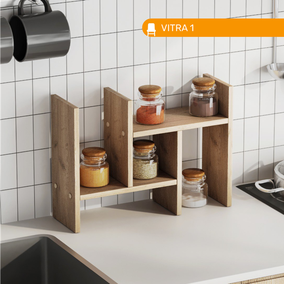 Полка-трансформер VITRA 1, цвет дуб крафт золотой