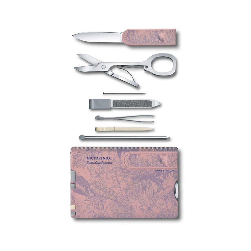 Швейцарская карта Victorinox SwissCard Classic 10 функций розовая (0.7155)