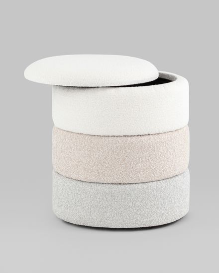 Пуф с ящиком Hive S букле бежевый