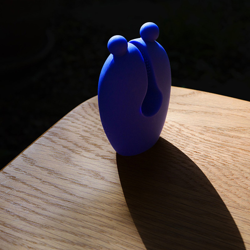 Синий компактный аккумуляторный клиторальный вибростимулятор 5,9см Sose Eden ED00101