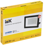 Прожектор СДО 06-100 светодиодный черный IP65 6500K IEK