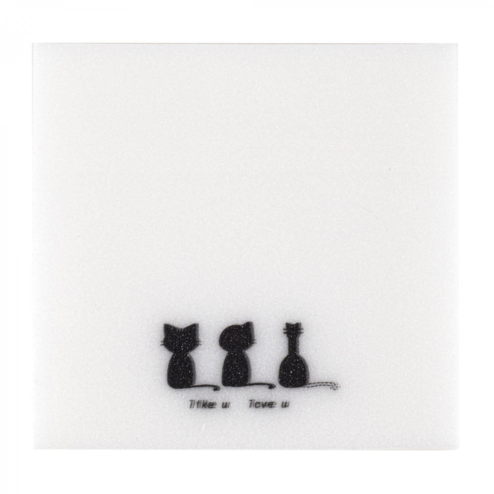 Прозрачные стикеры для заметок с клеевым краем, Alingar, 75 х 75 мм, 50 л., покрытие starlight touch, "Three CATS", зеленый, водонепрониц., европодвес