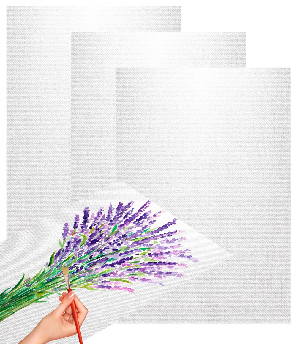 Набор холстов на подрамнике Alingar, 2 шт 25*30, 280 гр/м2 среднее зерно, хлопок, акриловая трёхкомпон. грунтовка, индивид. упаковка